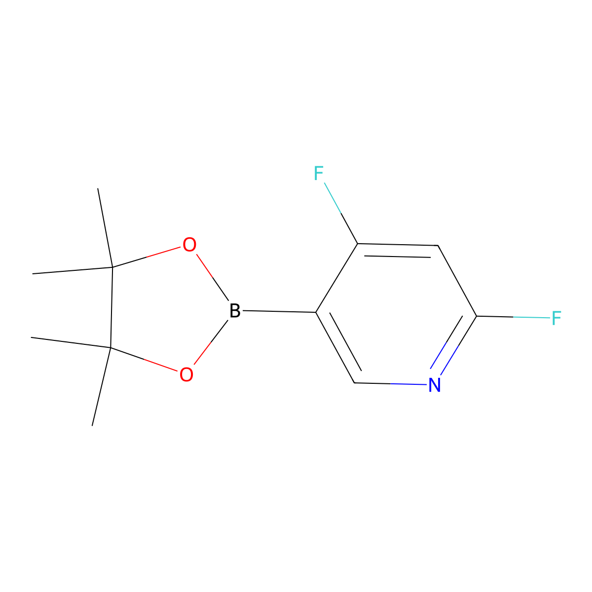 2,4-Difluoro-5-(tetramethyl-1,3,2-dioxaborolan-2-yl)pyridine molecular structure, CAS 1969279-41-1