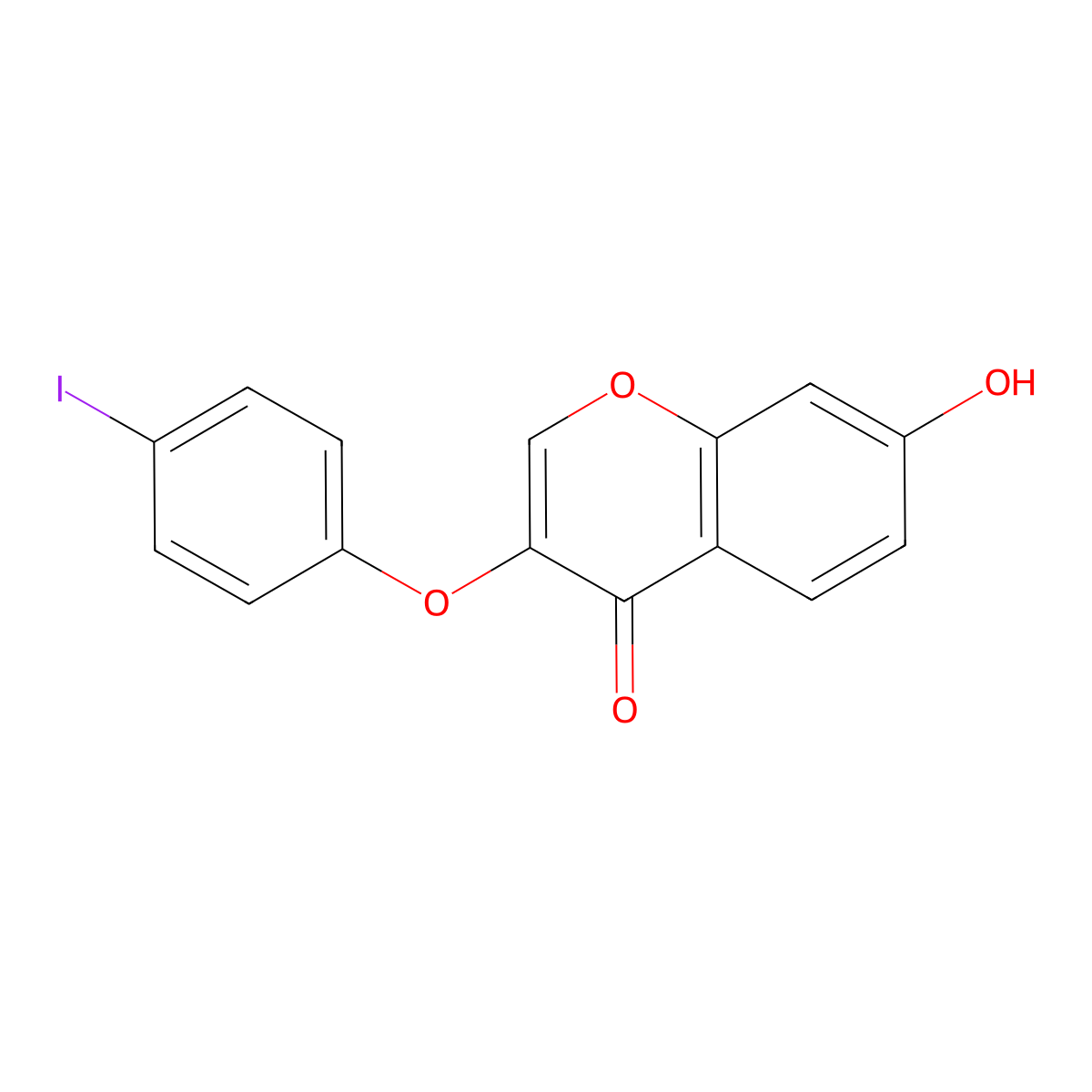 7-hydroxy-3-(4-iodophenoxy)-4H-chromen-4-one molecular structure, CAS 196928-50-4