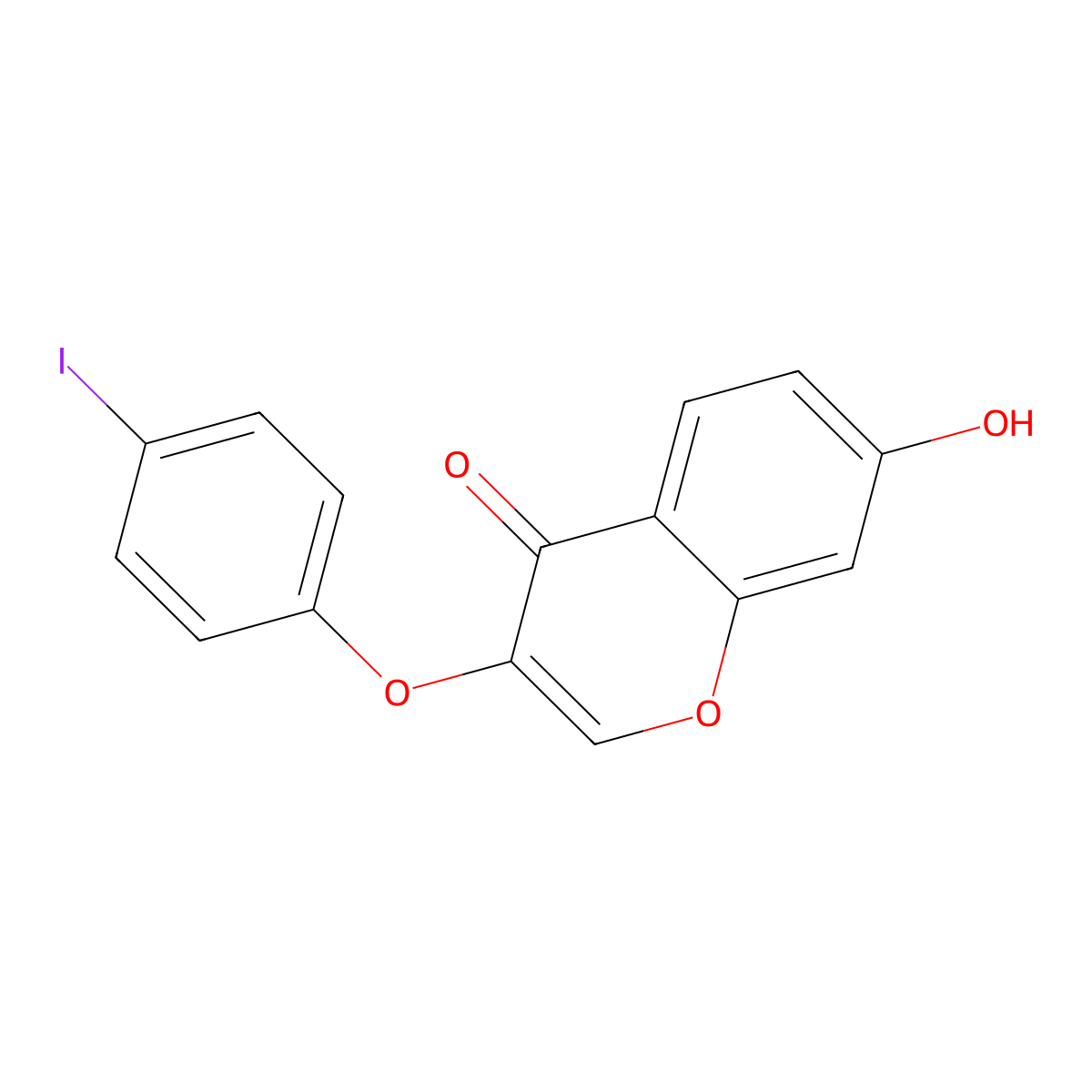 7-hydroxy-3-(4-iodophenoxy)-4H-chromen-4-one molecular structure, CAS 196928-50-4