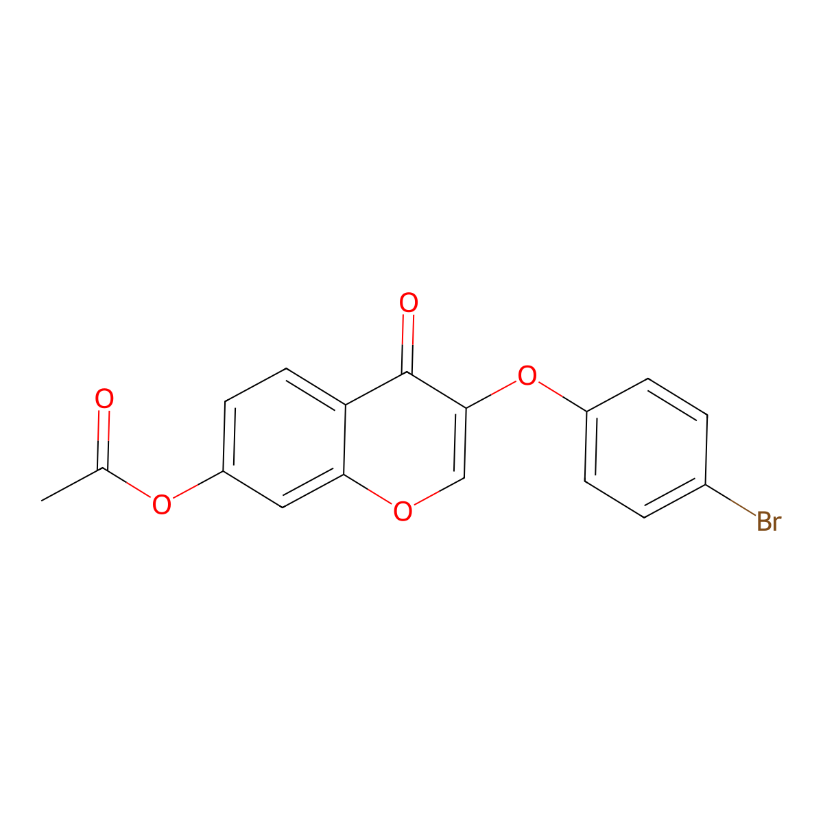 3-(4-bromophenoxy)-4-oxo-4H-chromen-7-yl acetate molecular structure, CAS 196928-58-2