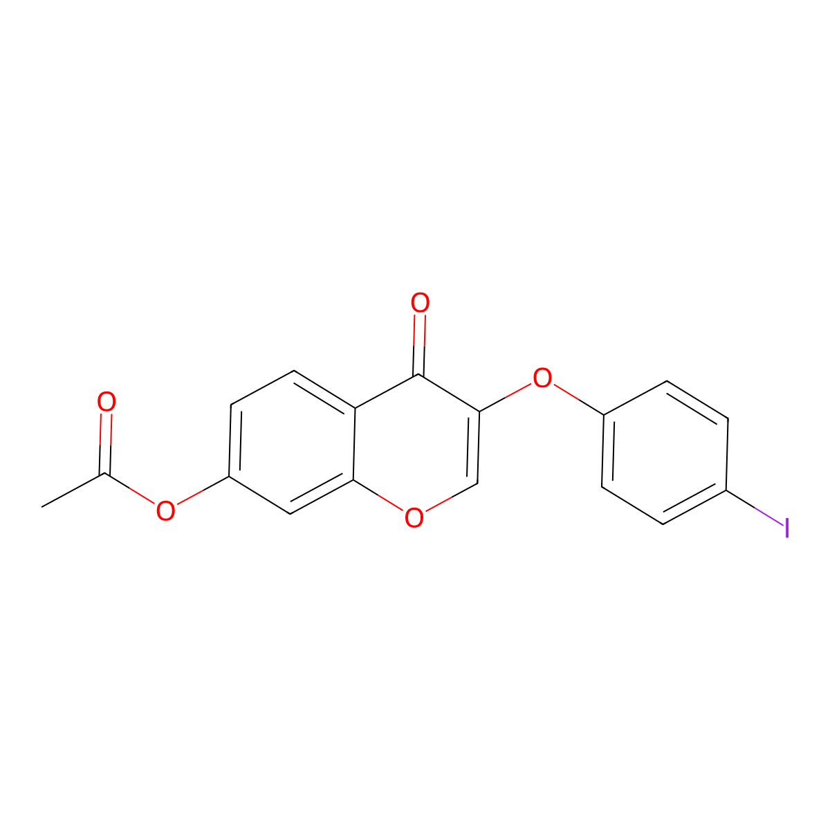 3-(4-iodophenoxy)-4-oxo-4H-chromen-7-yl acetate molecular structure, CAS 196928-59-3