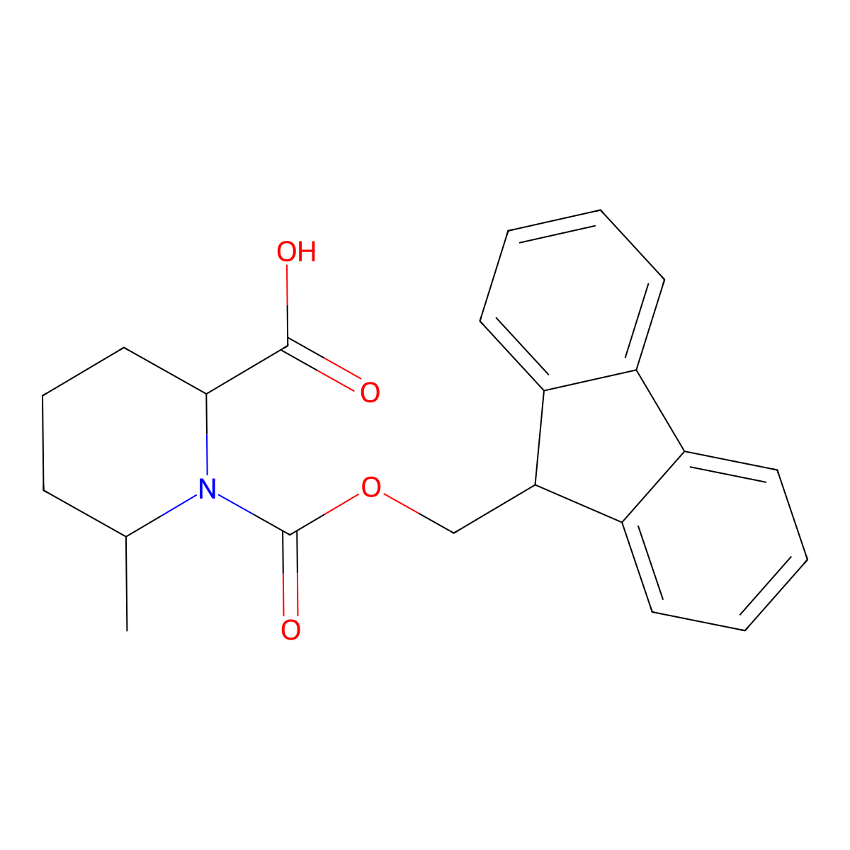 rac-(2R,6R)-1-{[(9H-fluoren-9-yl)methoxy]carbonyl}-6-methylpiperidine-2-carboxylic acid molecular structure, CAS 1969287-71-5