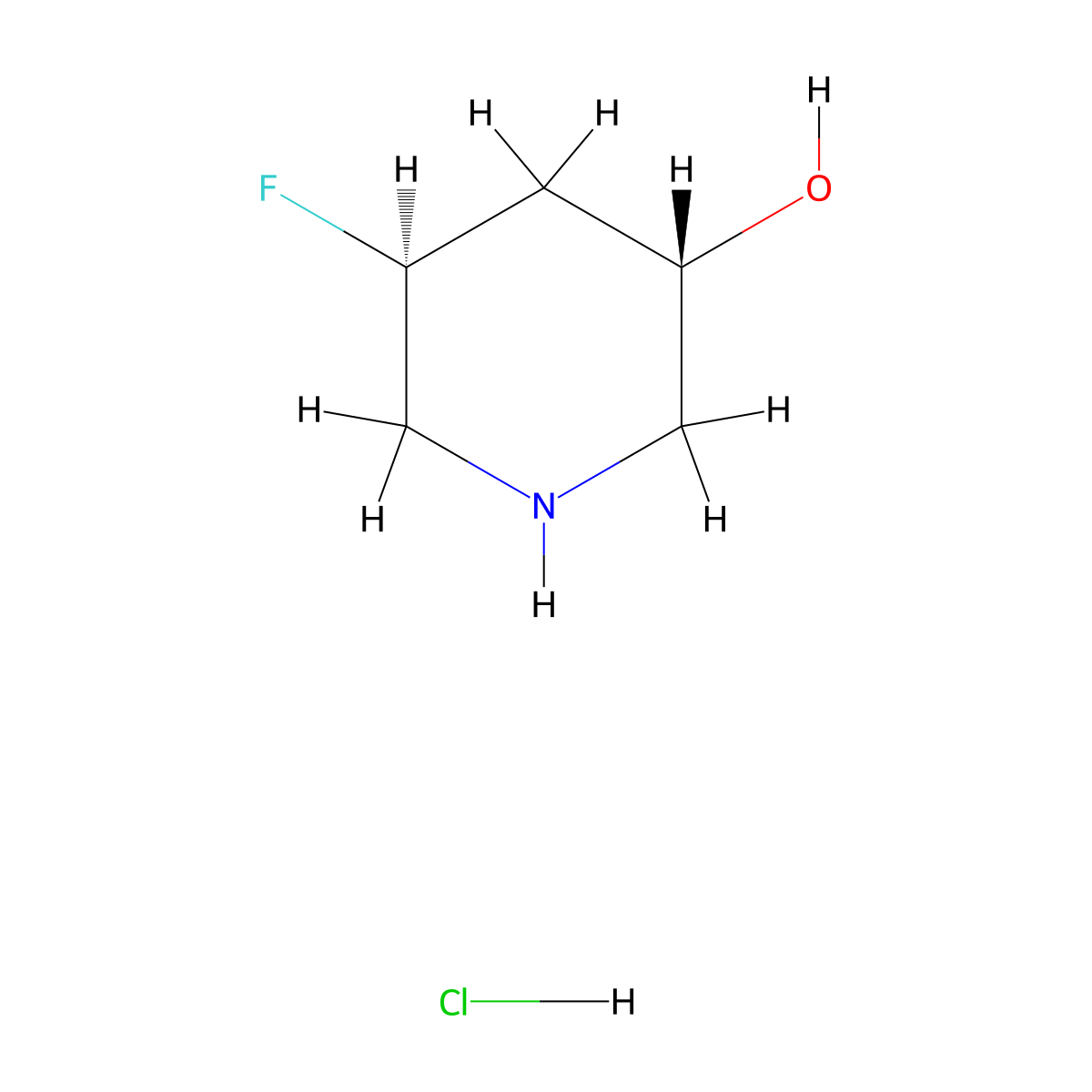 (3S,5S)-5-fluoropiperidin-3-ol hydrochloride molecular structure, CAS 1969287-85-1