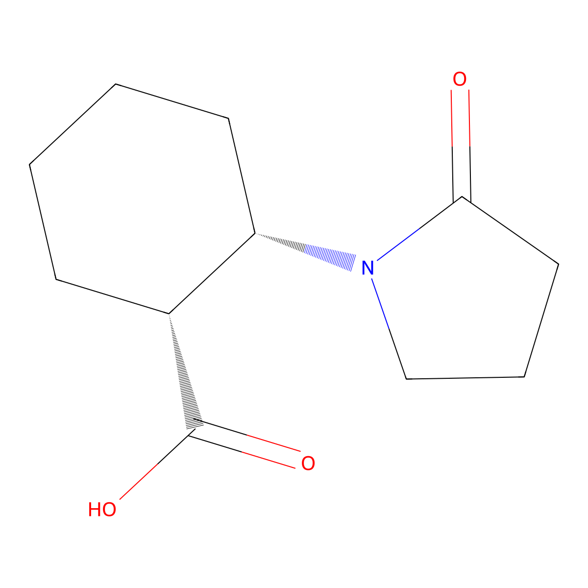 Rac-(1R,2S)-2-(2-oxopyrrolidin-1-yl)cyclohexane-1-carboxylic acid molecular structure, CAS 1969287-97-5