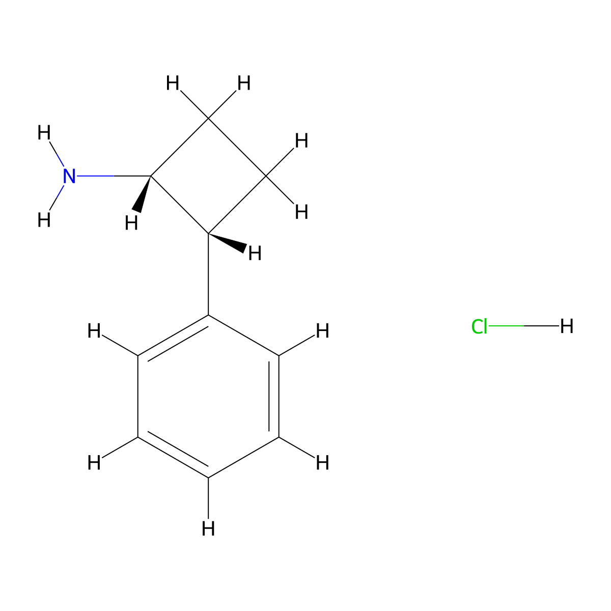 rac-(1R,2R)-2-phenylcyclobutan-1-amine hydrochloride molecular structure, CAS 1969288-19-4
