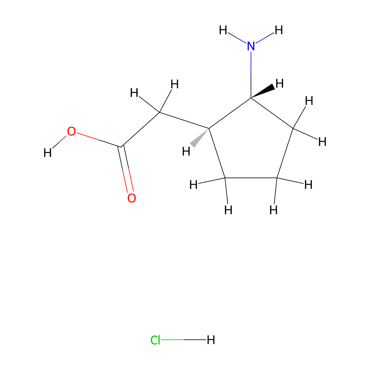 2-[(1S,2R)-2-Aminocyclopentyl]acetic acid;hydrochloride molecular structure, CAS 1969288-25-2