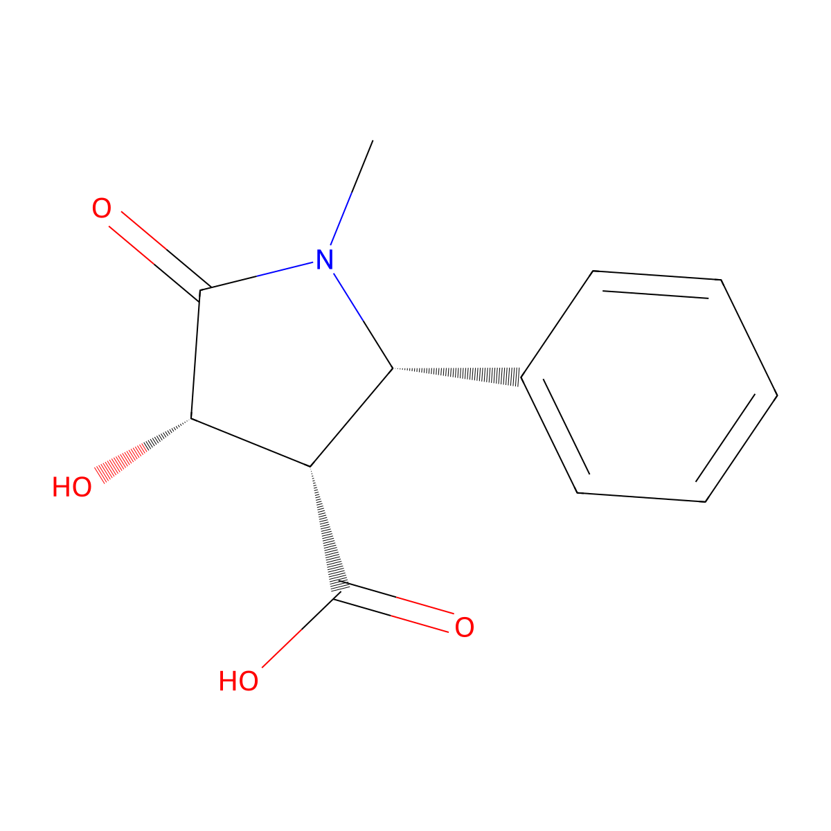 (2S,3S,4S)-4-Hydroxy-1-methyl-5-oxo-2-phenylpyrrolidine-3-carboxylic acid molecular structure, CAS 1969288-31-0