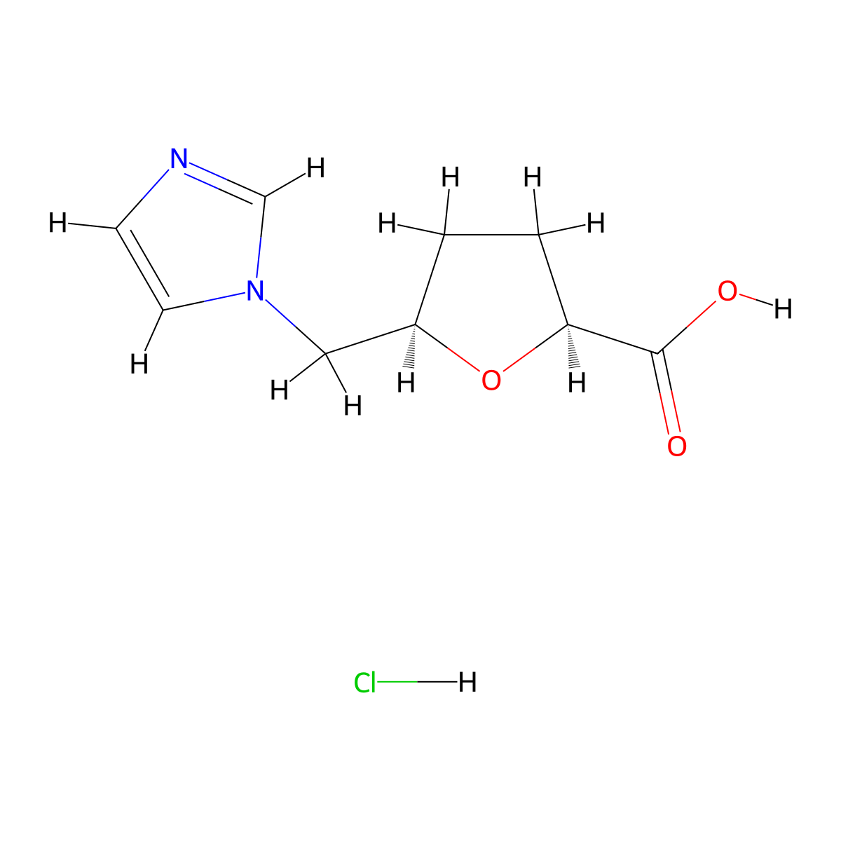 rac-(2R,5S)-5-[(1H-imidazol-1-yl)methyl]oxolane-2-carboxylic acid hydrochloride molecular structure, CAS 1969288-42-3