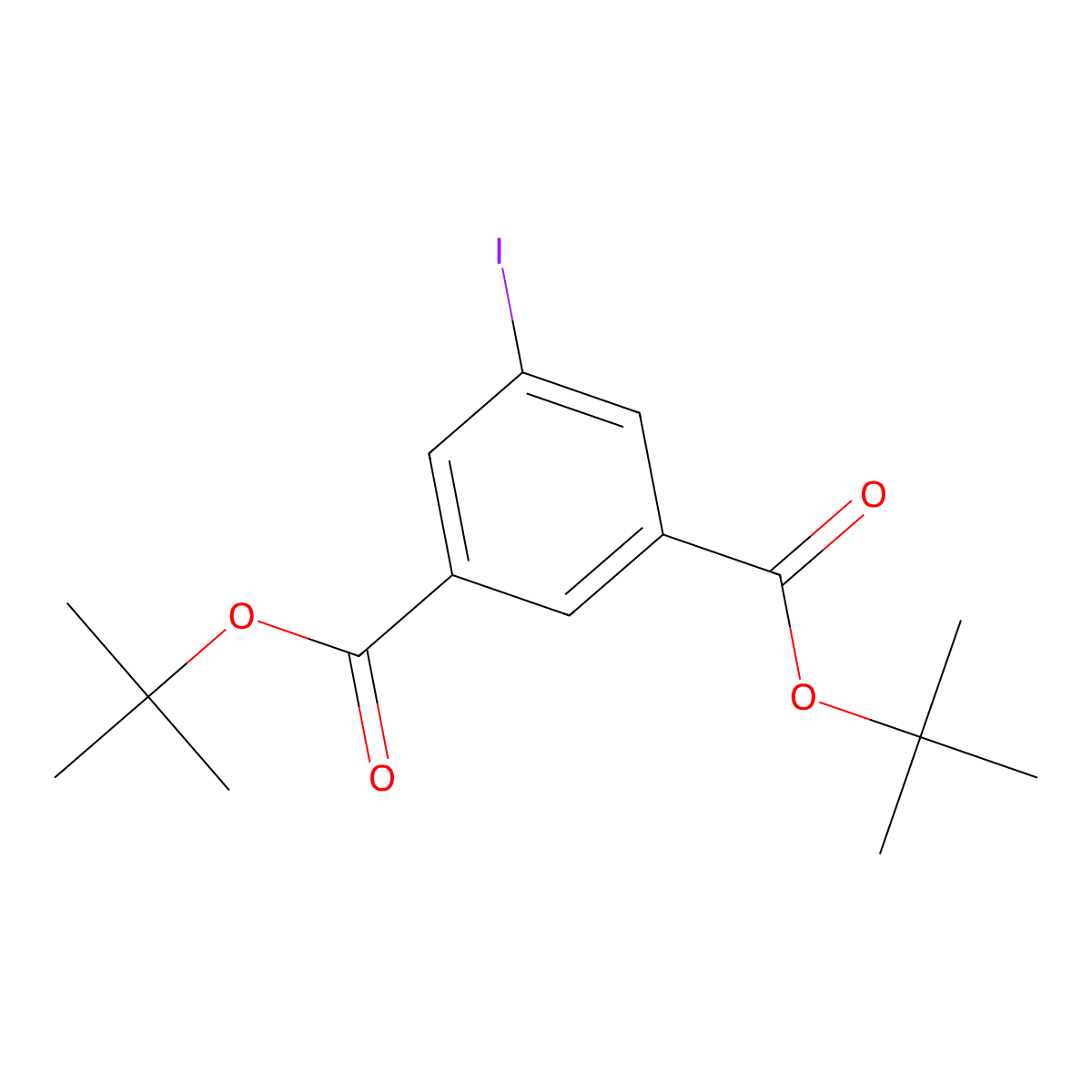 Di-tert-butyl 5-iodoisophthalate molecular structure, CAS 196929-06-3