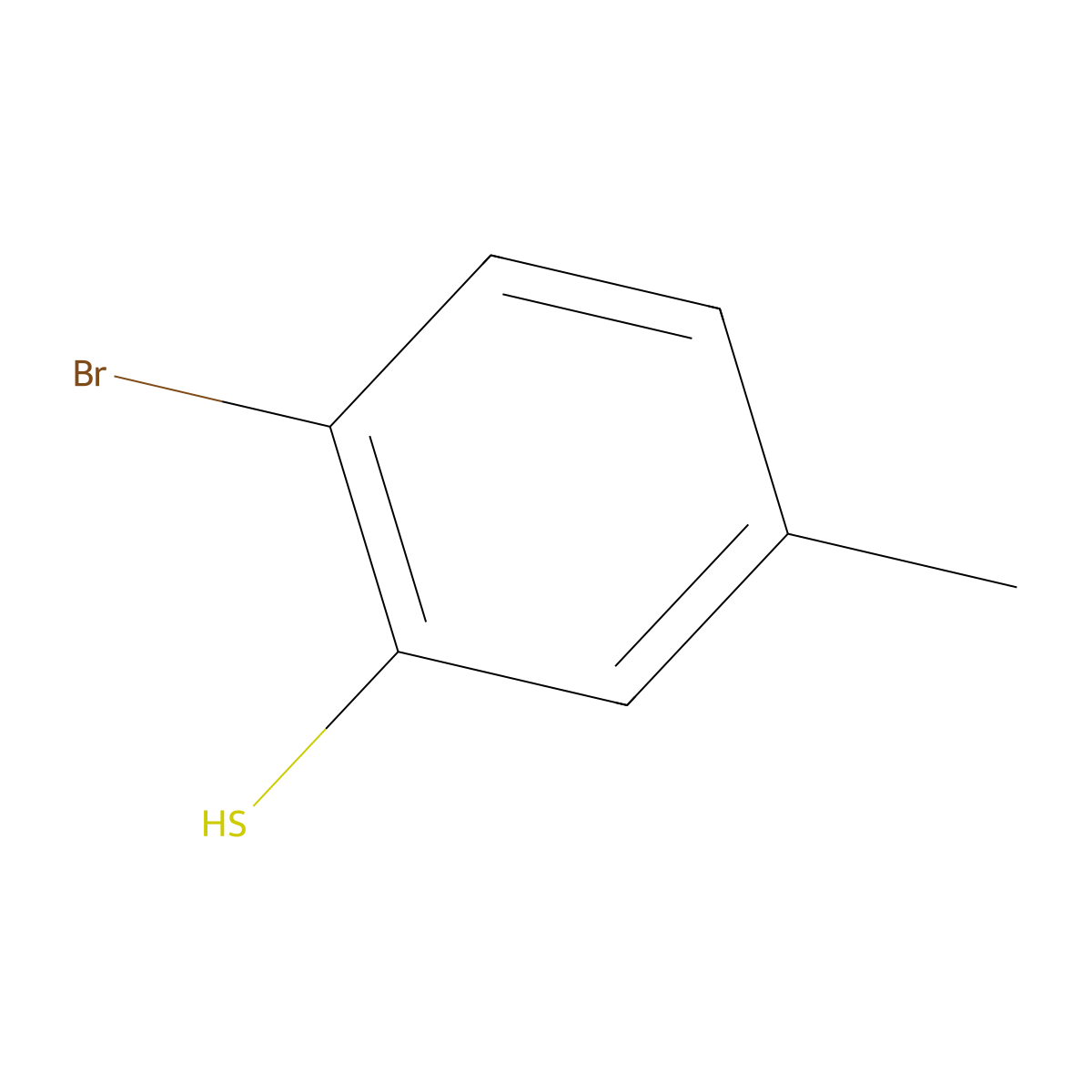 2-Bromo-5-methylbenzenethiol molecular structure, CAS 19693-10-8