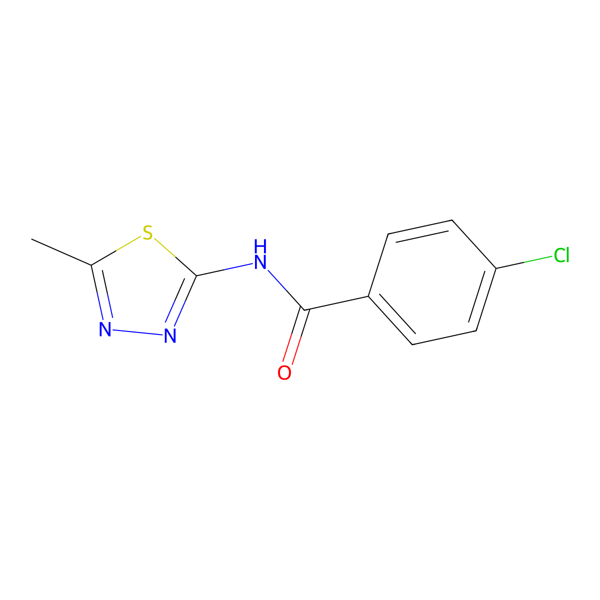 4-chloro-N-(5-methyl-1,3,4-thiadiazol-2-yl)benzamide molecular structure, CAS 196934-81-3