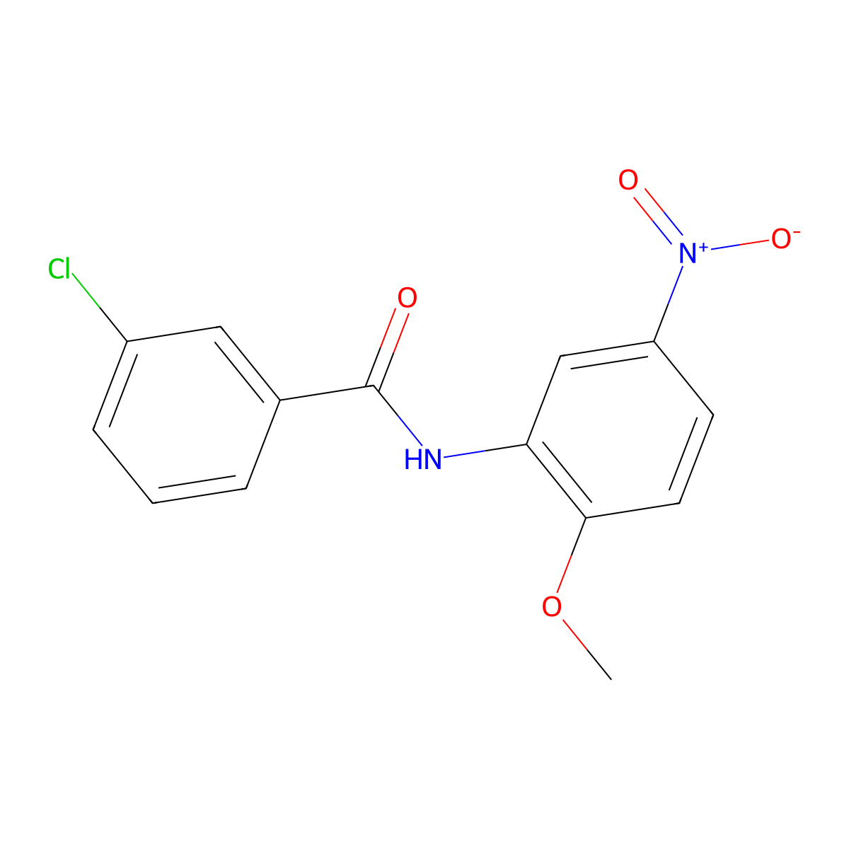 3-chloro-N-(2-methoxy-5-nitrophenyl)benzamide molecular structure, CAS 196935-06-5