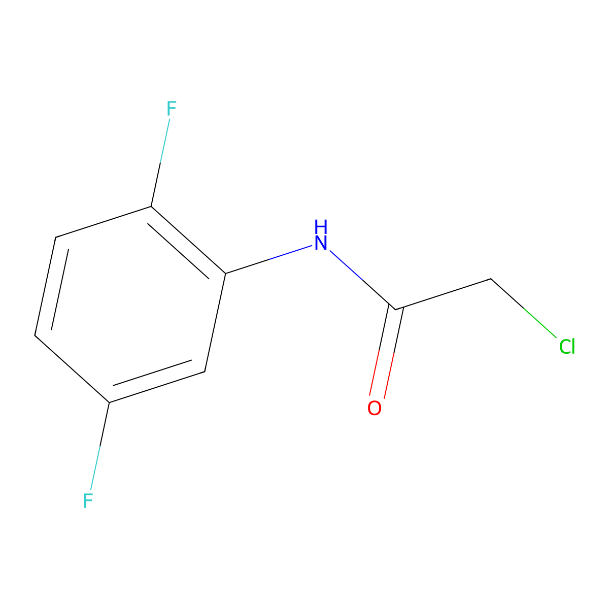 2-chloro-N-(2,5-difluorophenyl)acetamide molecular structure, CAS 196938-10-0