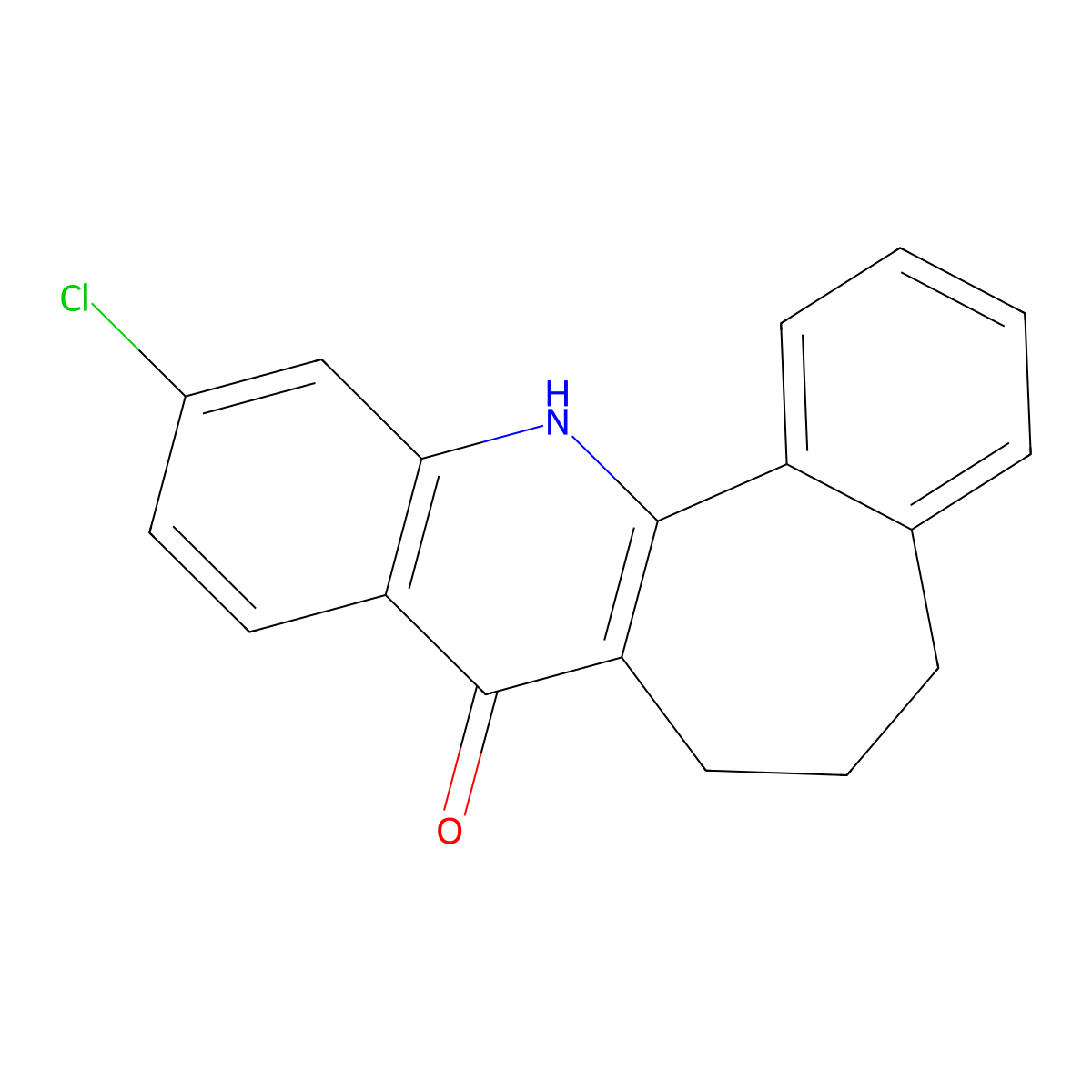 11-Chloro-5,6,7,13-tetrahydro-8H-benzo(6,7)cyclohepta(1,2-b)quinolin-8-one molecular structure, CAS 196938-11-1