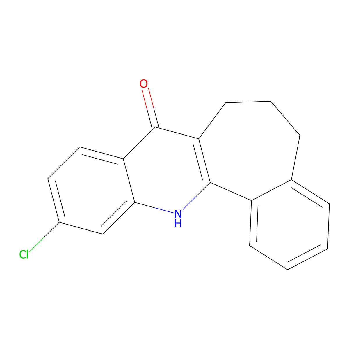 11-Chloro-5,6,7,13-tetrahydro-8H-benzo(6,7)cyclohepta(1,2-b)quinolin-8-one molecular structure, CAS 196938-11-1