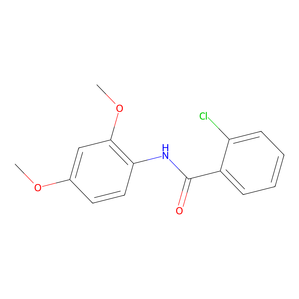 2-chloro-N-(2,4-dimethoxyphenyl)benzamide molecular structure, CAS 196938-29-1