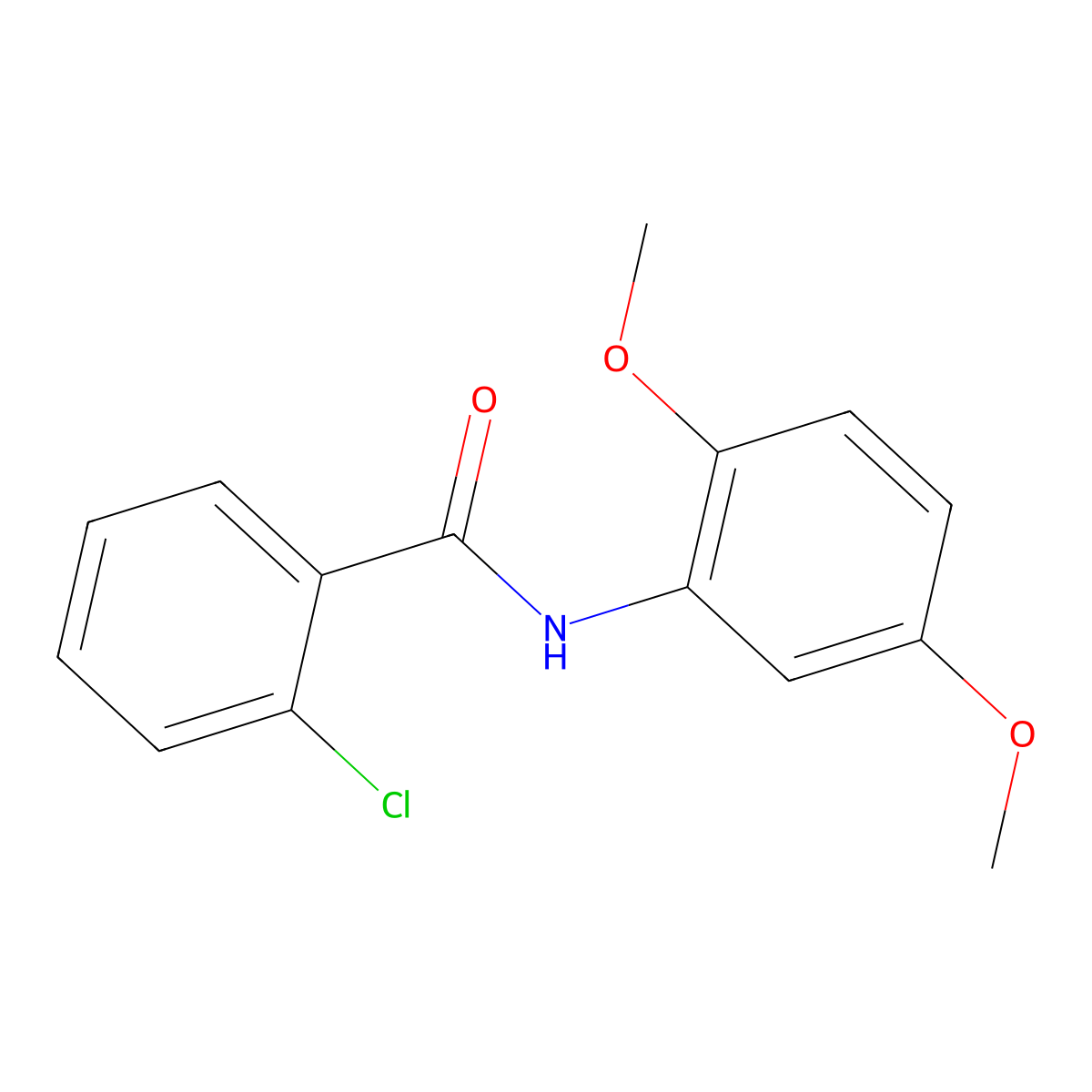 2-chloro-N-(2,5-dimethoxyphenyl)benzamide molecular structure, CAS 196938-30-4
