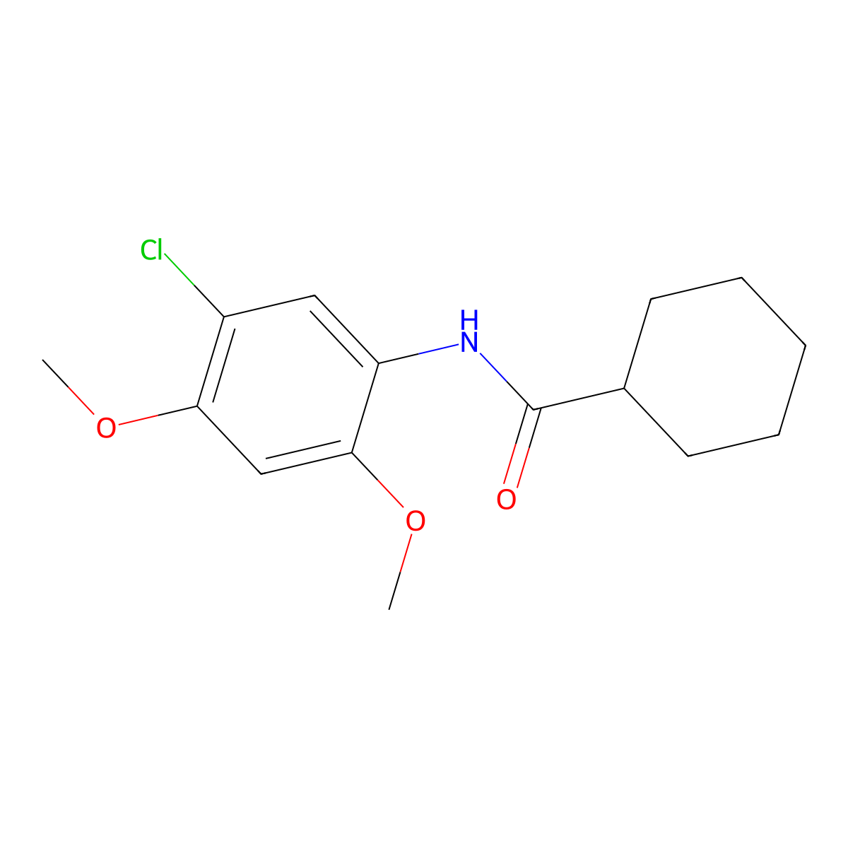 N-(5-chloro-2,4-dimethoxyphenyl)cyclohexanecarboxamide molecular structure, CAS 196938-38-2