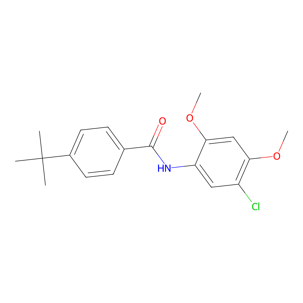 4-tert-butyl-N-(5-chloro-2,4-dimethoxyphenyl)benzamide molecular structure, CAS 196938-52-0