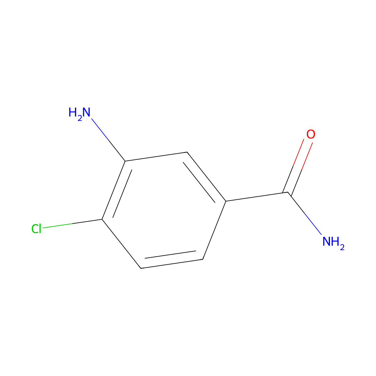 Benzamide, 3-amino-4-chloro- molecular structure, CAS 19694-10-1