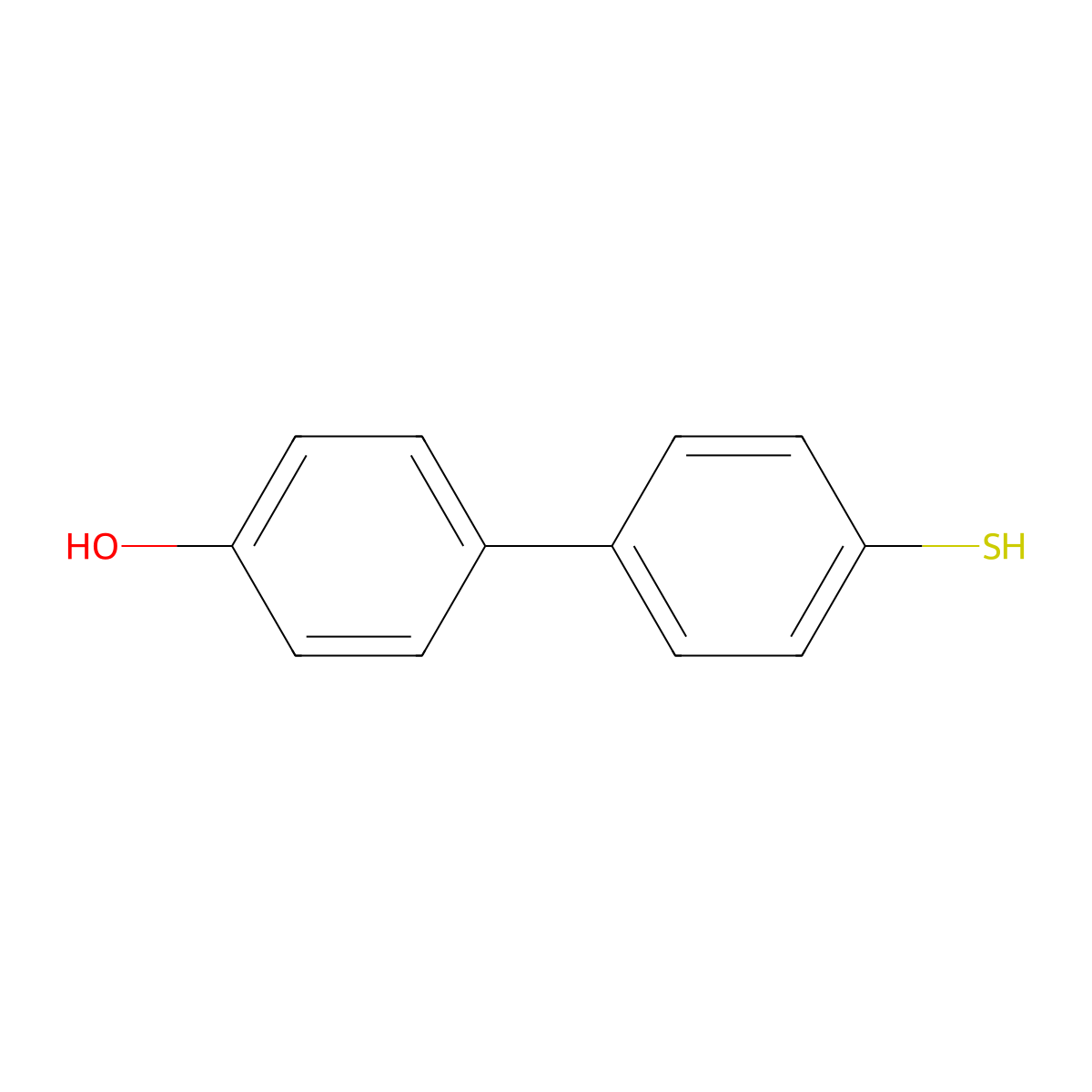 [1,1'-Biphenyl]-4-ol, 4'-mercapto- molecular structure, CAS 196940-30-4