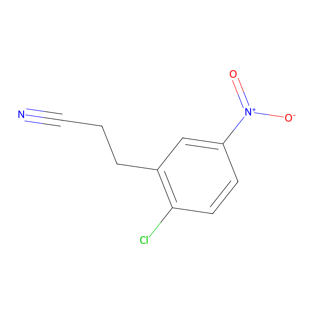 3-(2-Chloro-5-nitrophenyl)propanenitrile molecular structure, CAS 196943-48-3
