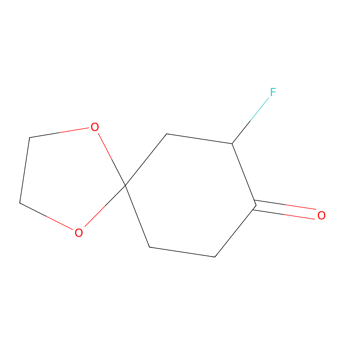 7-Fluoro-1,4-dioxaspiro(4.5)decan-8-one molecular structure, CAS 196953-80-7