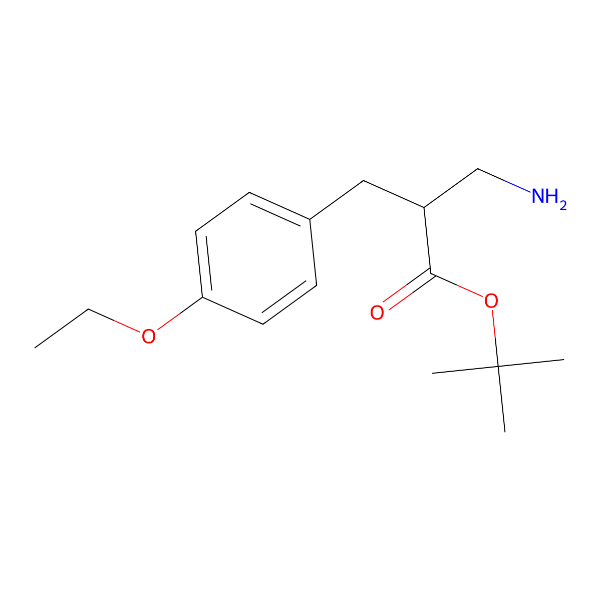 Tert-butyl 3-amino-2-[(4-ethoxyphenyl)methyl]propanoate molecular structure, CAS 1969558-92-6
