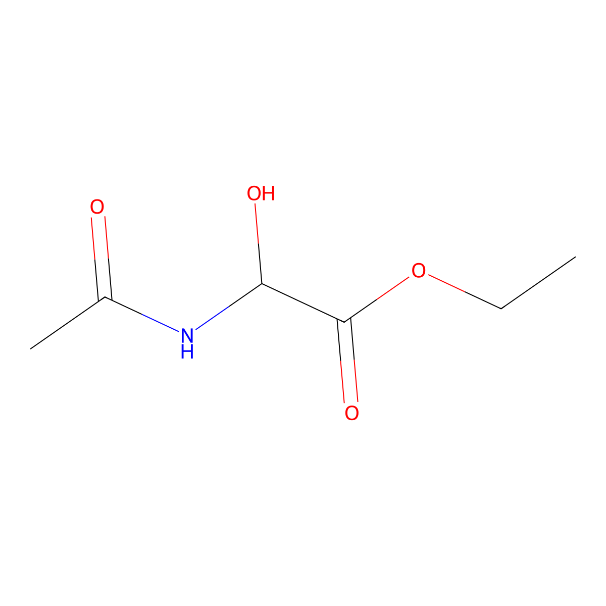 Ethyl 2-acetamido-2-hydroxyacetate molecular structure, CAS 196959-49-6