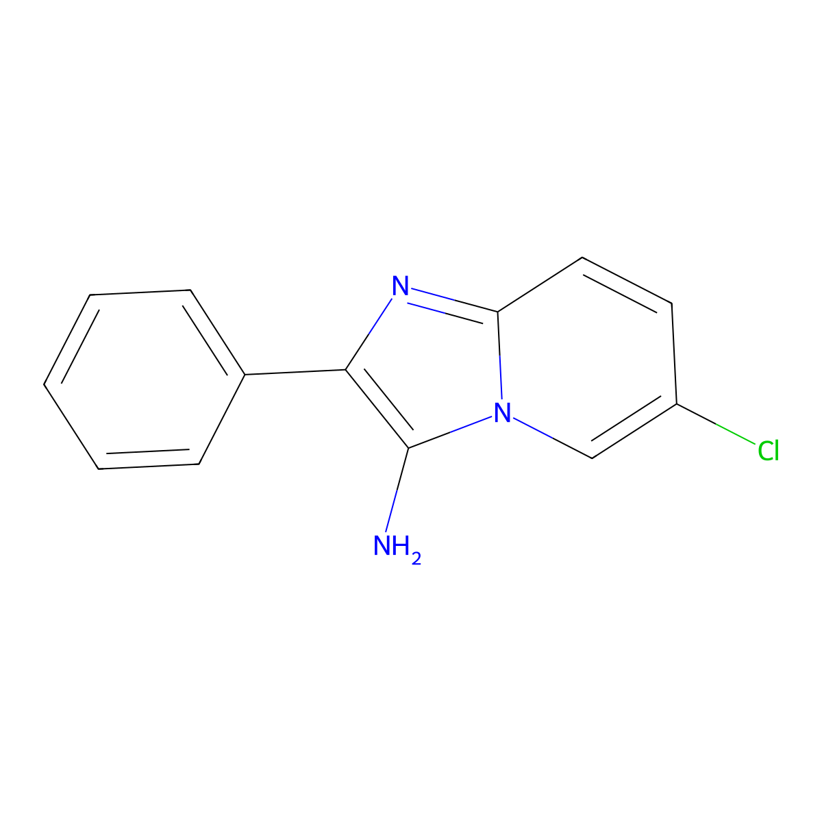 6-Chloro-2-phenylimidazo[1,2-a]pyridin-3-amine molecular structure, CAS 196959-57-6