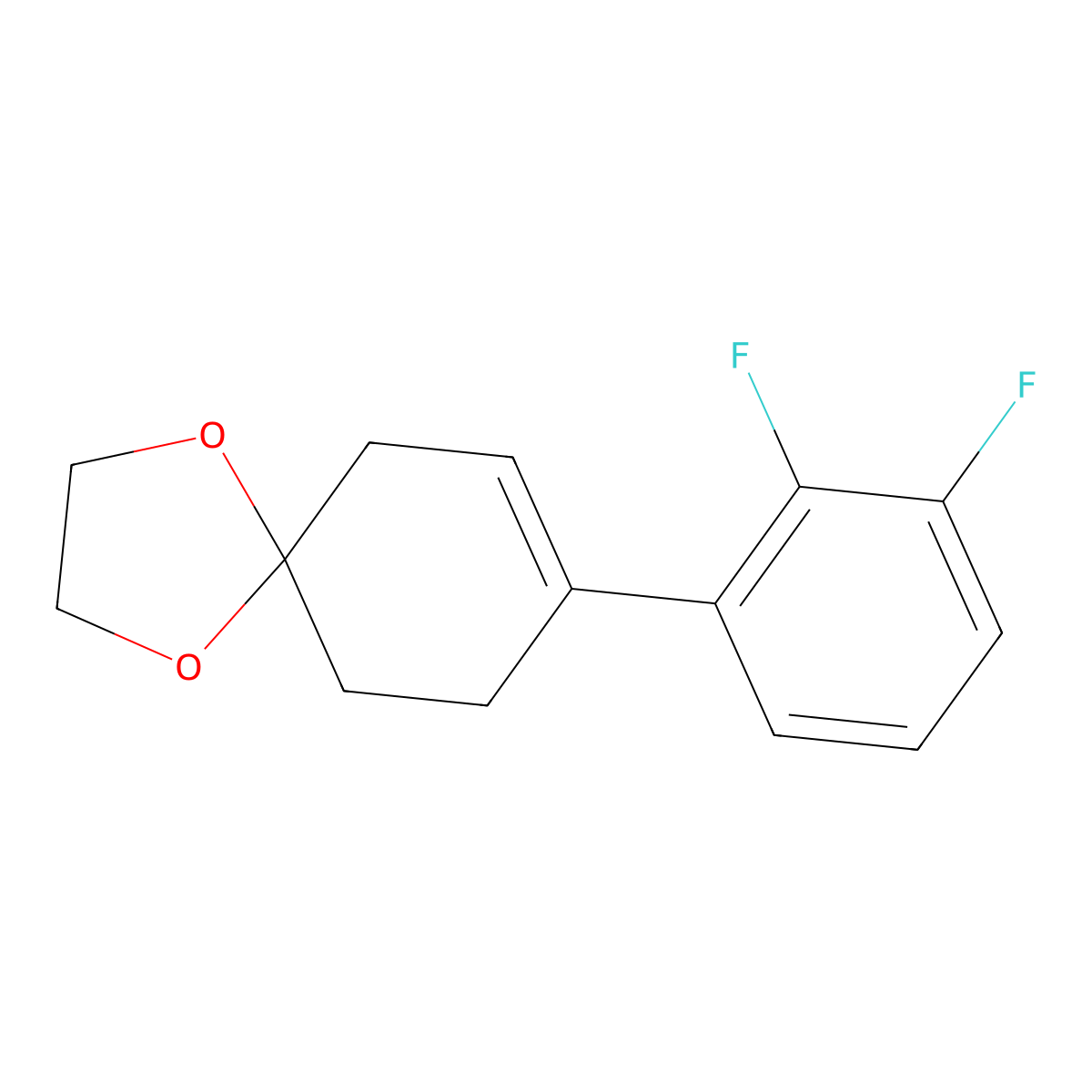 4-(2,3-Difluorophenyl)-3-cyclohexenone ethylene ketal molecular structure, CAS 196960-05-1