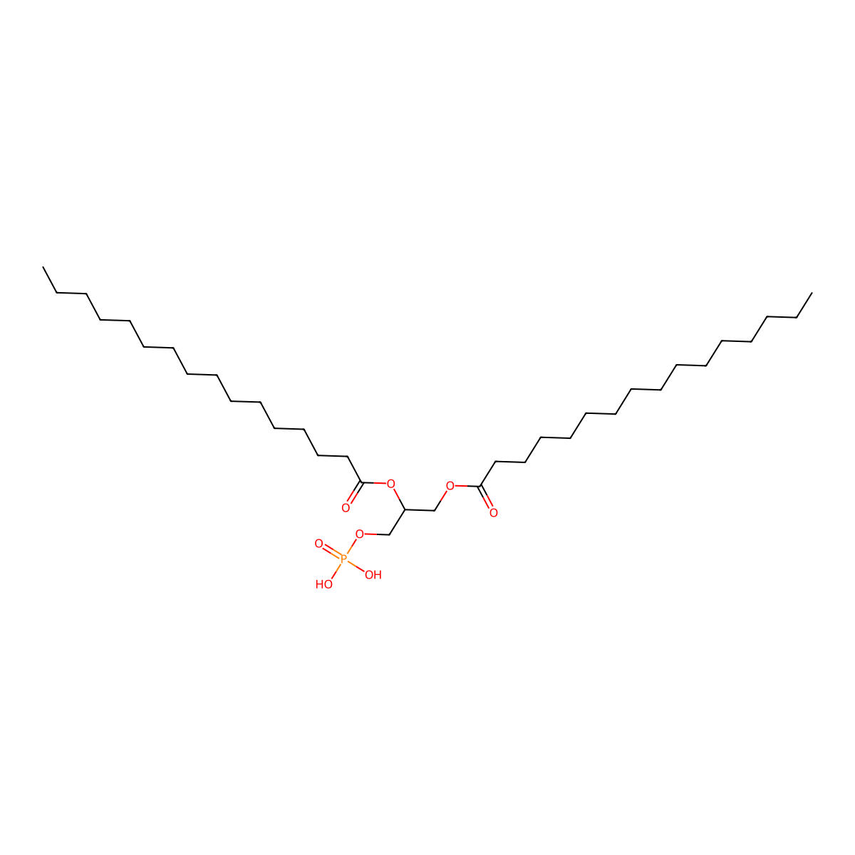 Dipalmitoylphosphatidic acid molecular structure, CAS 19698-29-4