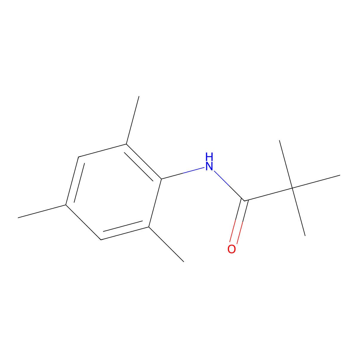 2,2-dimethyl-N-(2,4,6-trimethylphenyl)propanamide molecular structure, CAS 19699-10-6