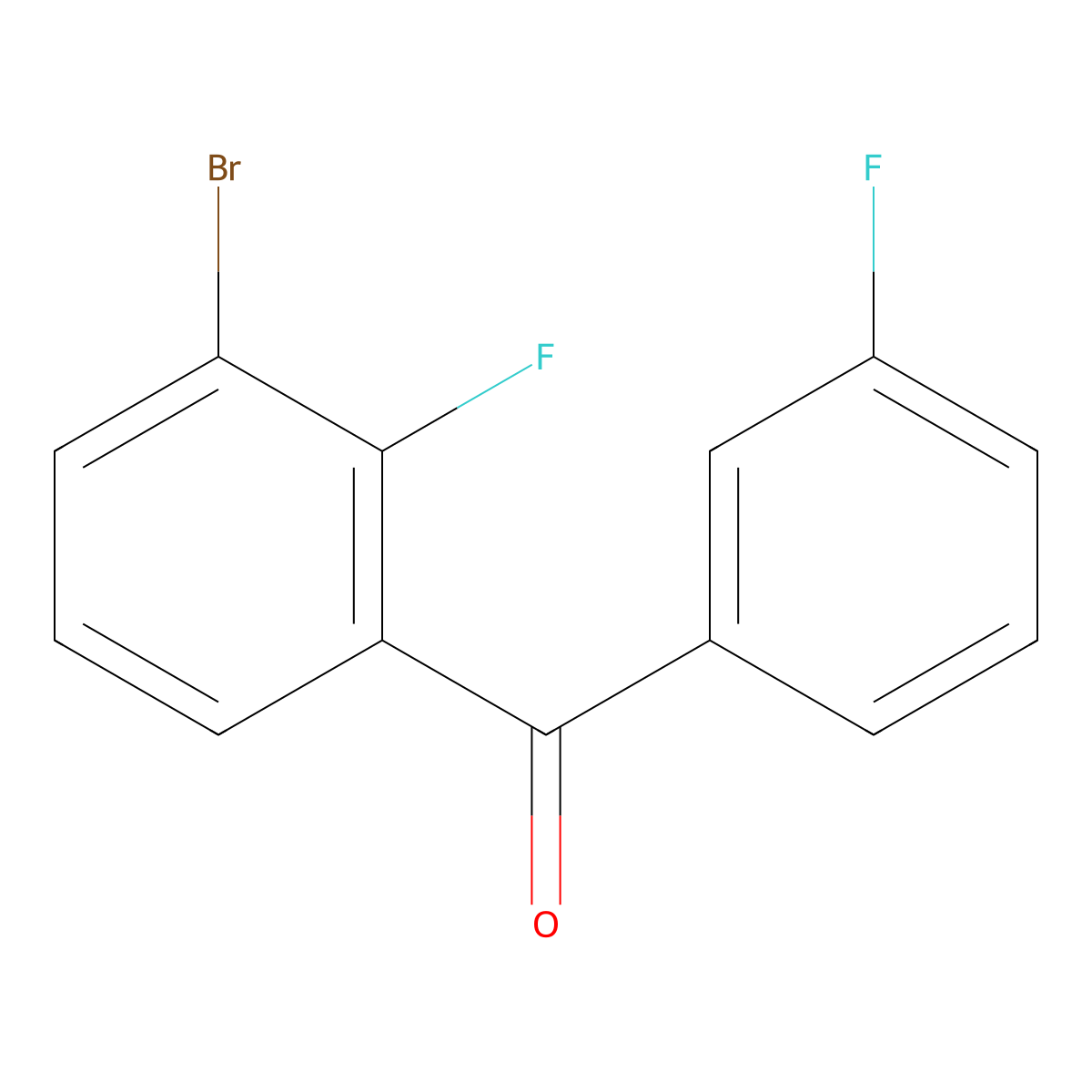 Methanone, (3-bromo-2-fluorophenyl)(3-fluorophenyl)- molecular structure, CAS 1969964-27-9