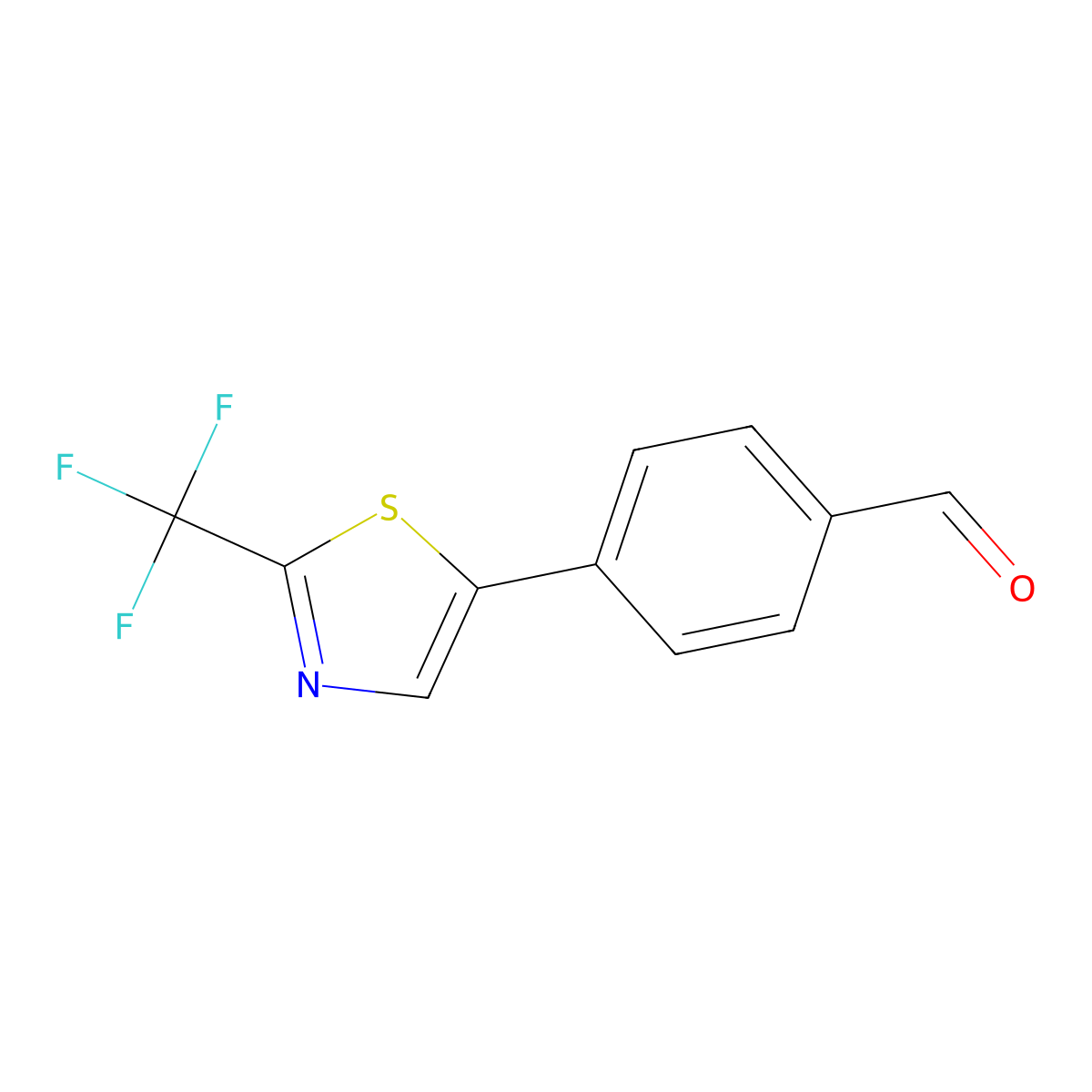 4-(2-(Trifluoromethyl)thiazol-5-yl)benzaldehyde molecular structure, CAS 1969965-46-5