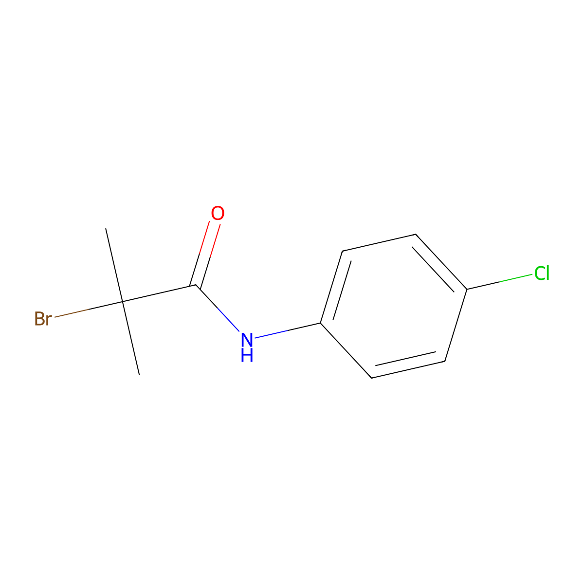 2-bromo-N-(4-chlorophenyl)-2-methylpropanamide molecular structure, CAS 1970-52-1