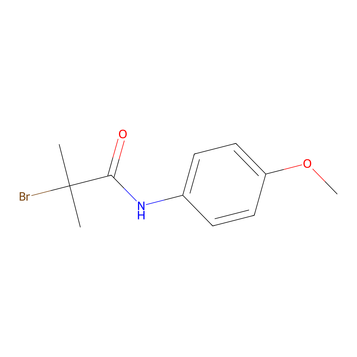 2-Bromo-N-(4-methoxyphenyl)-2-methylpropanamide molecular structure, CAS 1970-56-5