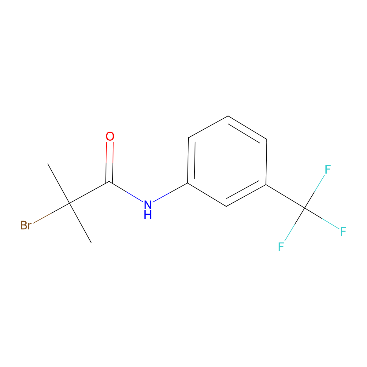 2-bromo-2-methyl-N-[3-(trifluoromethyl)phenyl]propanamide molecular structure, CAS 1970-58-7