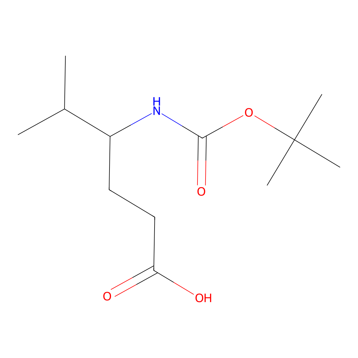 (R)-Boc-4-amino-5-methylhexanoic acid molecular structure, CAS 197006-14-7