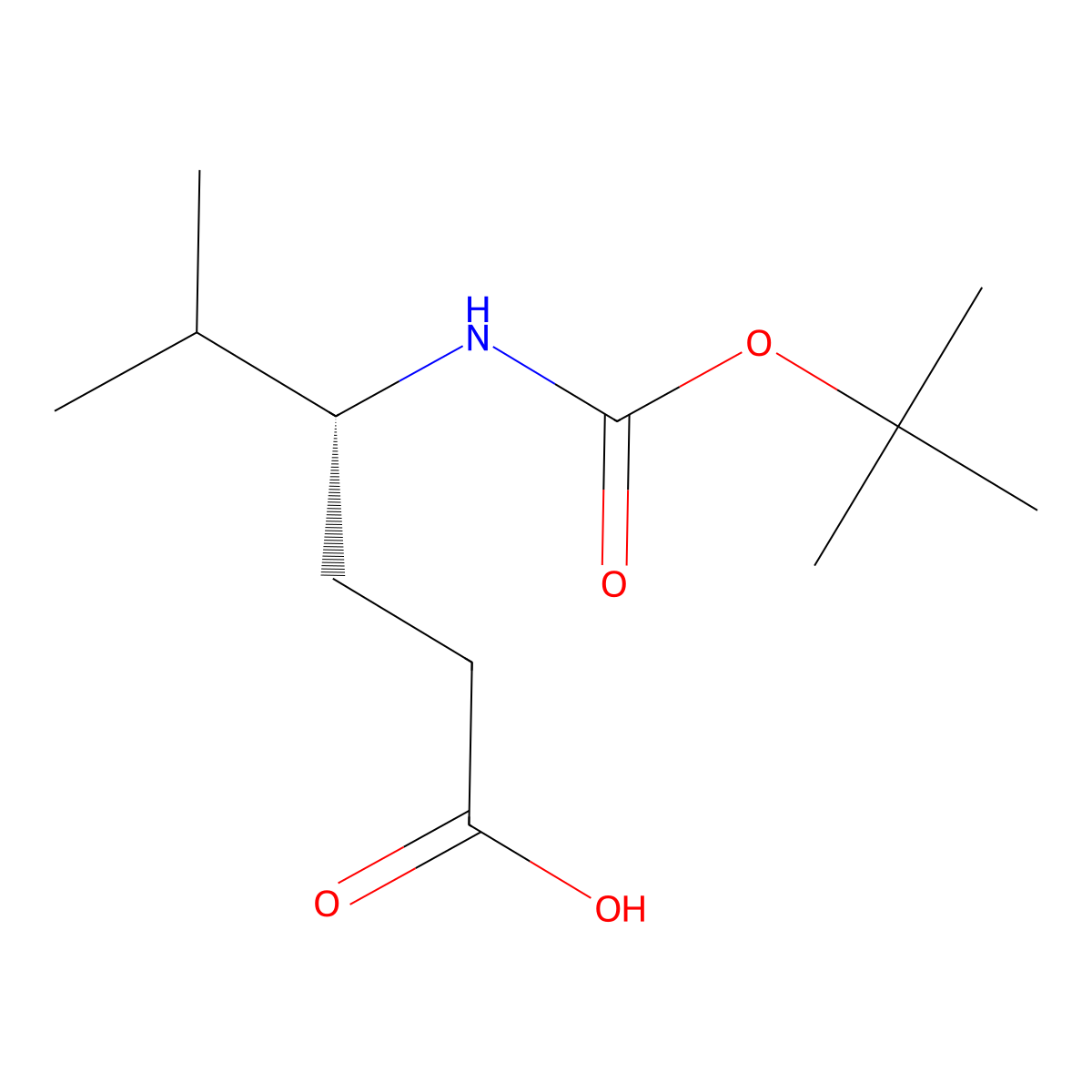 (R)-Boc-4-amino-5-methylhexanoic acid molecular structure, CAS 197006-14-7