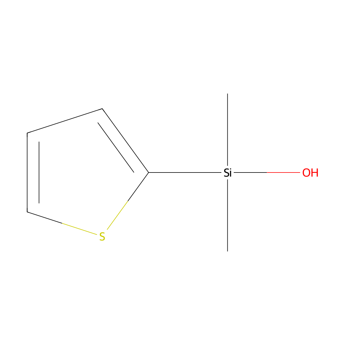 Dimethyl(2-thienyl)silanol molecular structure, CAS 197009-90-8