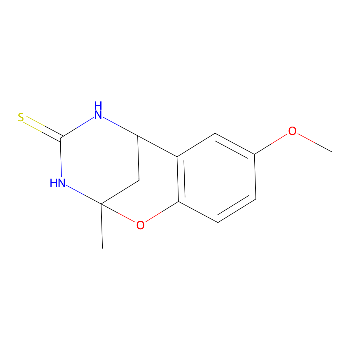 4-Methoxy-9-methyl-8-oxa-10,12-diazatricyclo[7.3.1.0^{2,7}]trideca-2,4,6-triene-11-thione molecular structure, CAS 1970093-07-2