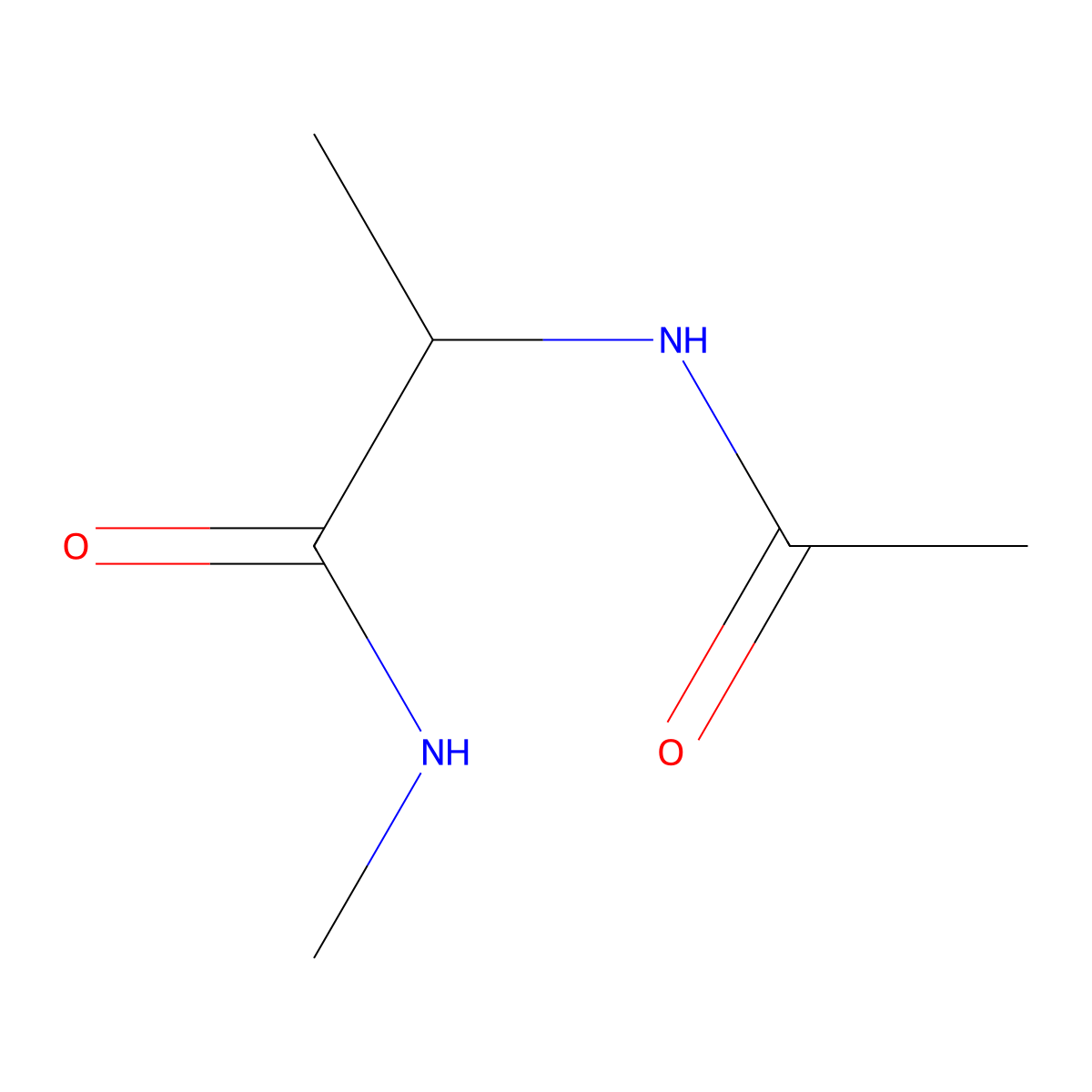 N-Acetylalanyl-N-methylamide molecular structure, CAS 19701-83-8