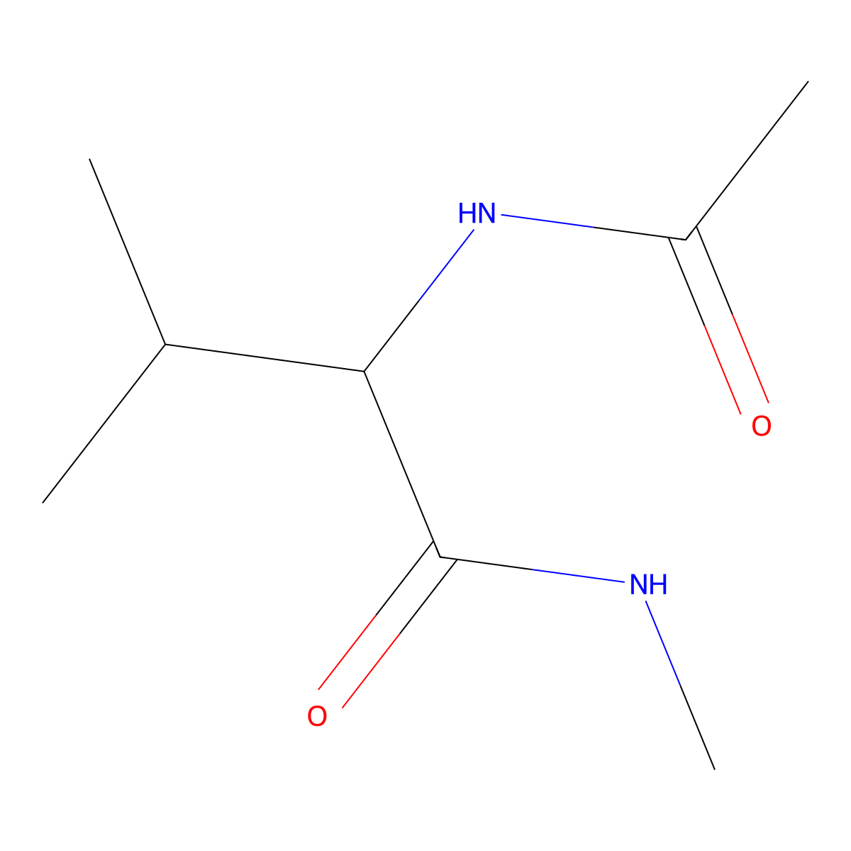 Acetyl-L-valine methyl amide molecular structure, CAS 19701-84-9