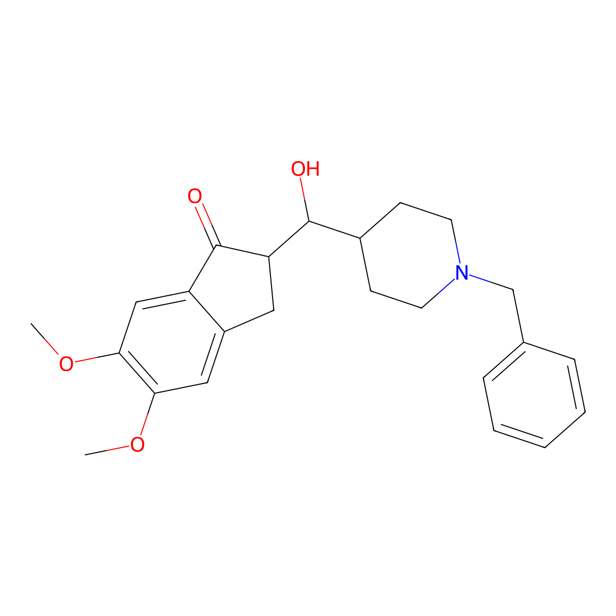 Hydroxydonepezil molecular structure, CAS 197010-20-1