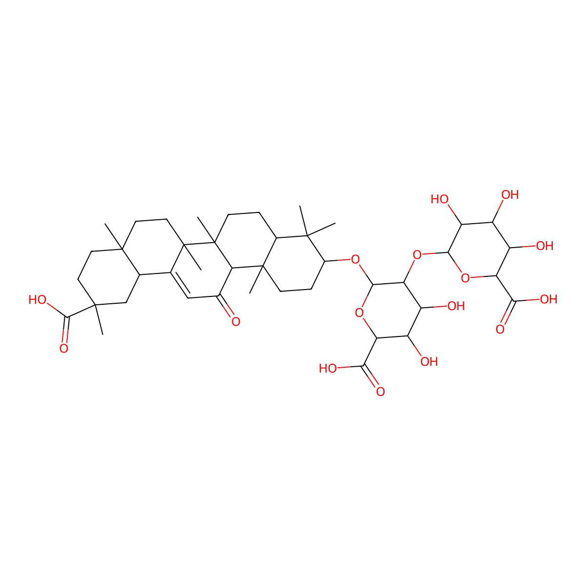29-Hydroxy-11,29-dioxoolean-12-en-3-yl 2-O-hexopyranuronosylhexopyranosiduronic acid molecular structure, CAS 1970133-70-0