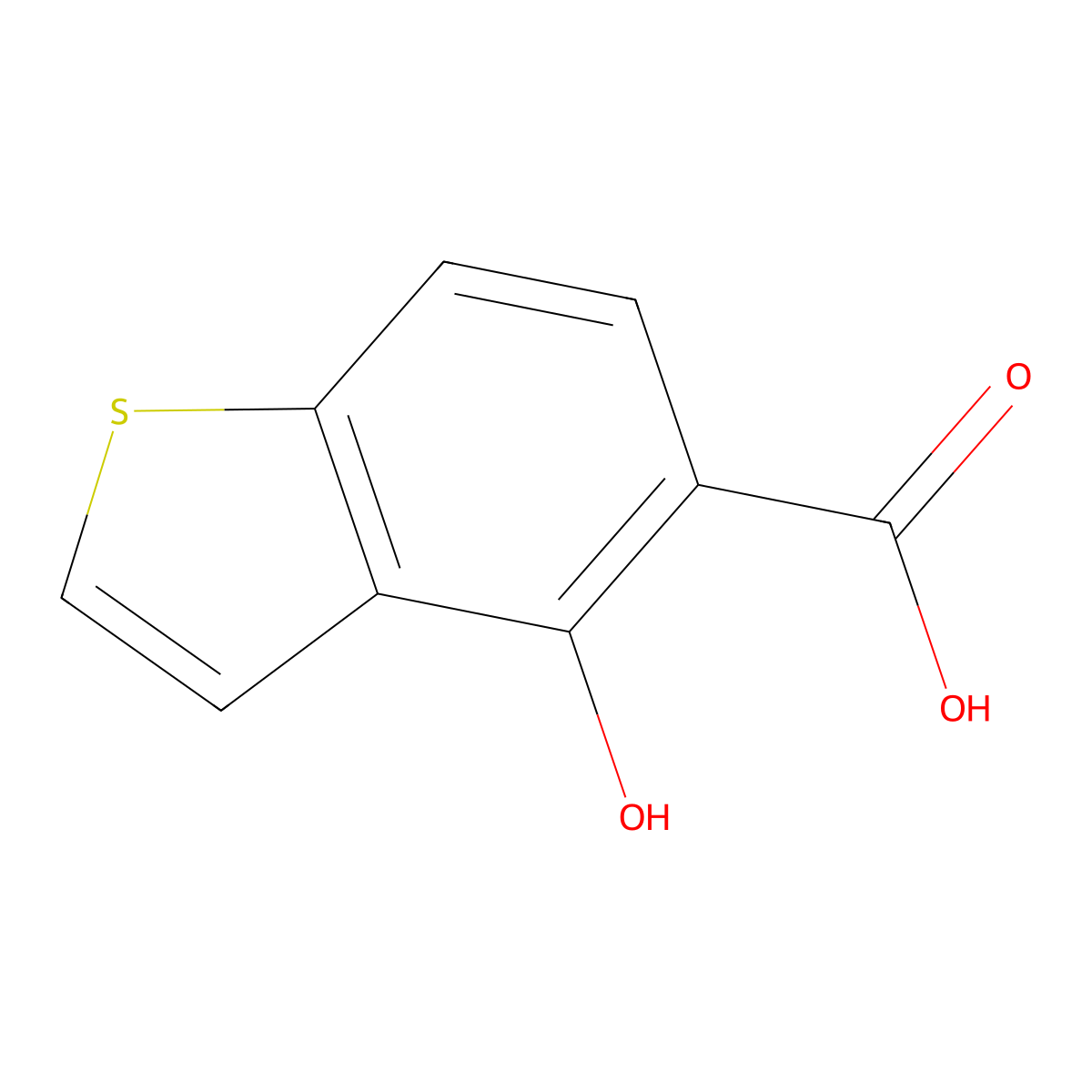 4-Hydroxybenzo[b]thiophene-5-carboxylic acid molecular structure, CAS 197014-73-6