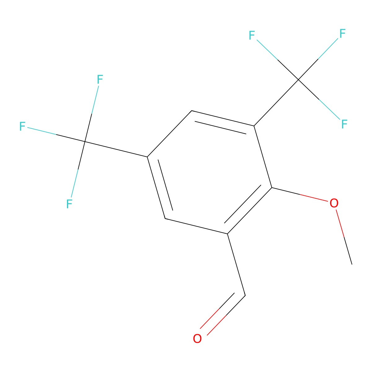 3,5-Bis(trifluoromethyl)-2-methoxybenzaldehyde molecular structure, CAS 197015-73-9