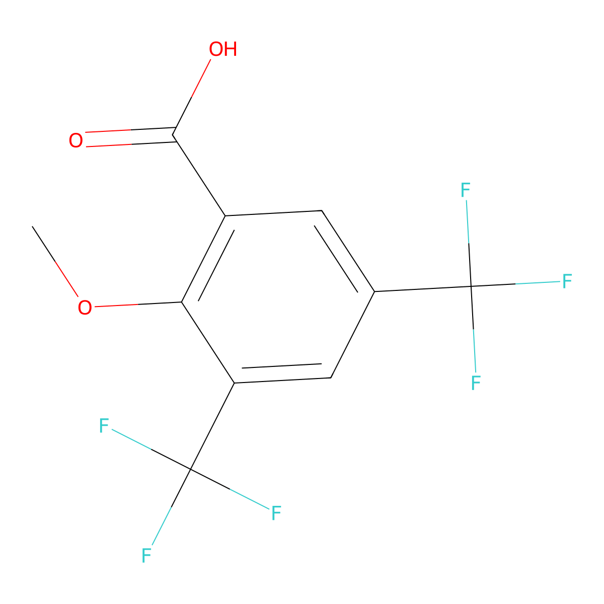 3,5-Bis(trifluoromethyl)-2-methoxybenzoic acid molecular structure, CAS 197015-74-0