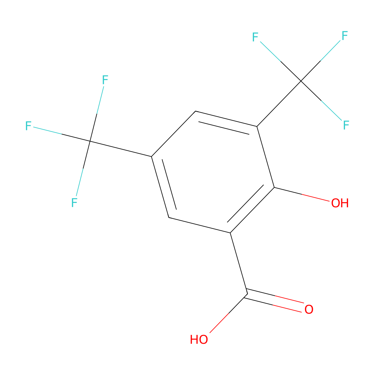 3,5-Bis(trifluoromethyl)-2-hydroxybenzoic acid molecular structure, CAS 197015-75-1